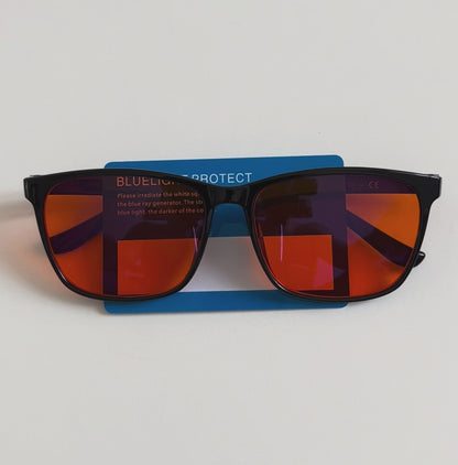 Okulary blokujące światło niebieskie nocne prostokątne Pomarańczowe 98%